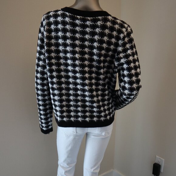 Veronica Beard Cardigan Sweater Primrose Houndstooth Size Large New Tag $548 - Picture 6 of 9
